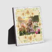 Hibiskus und Spitzen YELLOW Fotoplatte (Vorderseite)