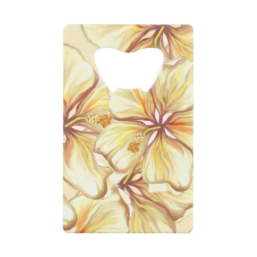 Hibiskus und Spitzen YELLOW Geldbeutel Flaschenöffner (Vorderseite)