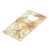 Hibiskus und Spitzen YELLOW Geldbeutel Flaschenöffner (Vorderseite Schrägansicht)