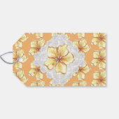 Hibiskus und Spitzen YELLOW Geschenkanhänger (Rückseite Horizontal)