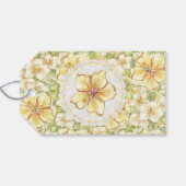 Hibiskus und Spitzen YELLOW Geschenkanhänger (Rückseite Horizontal)