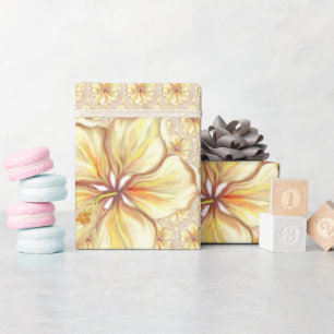 Hibiskus und Spitzen YELLOW Geschenkpapier