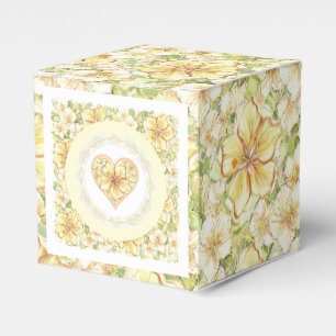 Hibiskus und Spitzen YELLOW Geschenkschachtel