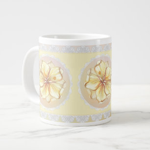 Hibiskus und Spitzen YELLOW Jumbo-Tasse