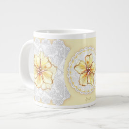 Hibiskus und Spitzen YELLOW Jumbo-Tasse
