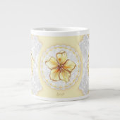 Hibiskus und Spitzen YELLOW Jumbo-Tasse (Vorderseite)