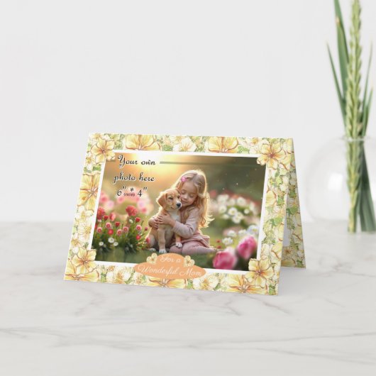 Hibiskus und Spitzen YELLOW Karte (Vorderseite)