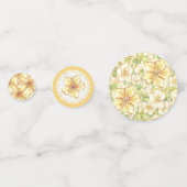 Hibiskus und Spitzen YELLOW Konfetti (Rückseiten)