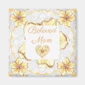 Hibiskus und Spitzen YELLOW Magnet (Vorne)