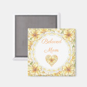 Hibiskus und Spitzen YELLOW Magnet (Vorderseite/Rückseite)