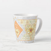 Hibiskus und Spitzen YELLOW Milchtasse (Rechte Ecke)