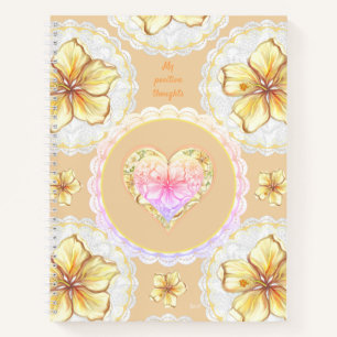 Hibiskus und Spitzen YELLOW Notizblock
