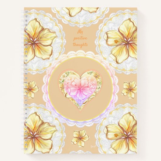 Hibiskus und Spitzen YELLOW Notizblock (Vorderseite)