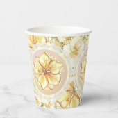 Hibiskus und Spitzen YELLOW Pappbecher (Vorderseite)