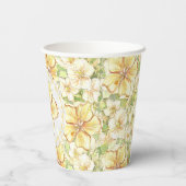 Hibiskus und Spitzen YELLOW Pappbecher (Rückseite)