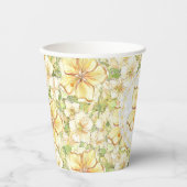 Hibiskus und Spitzen YELLOW Pappbecher (Vorderseite)