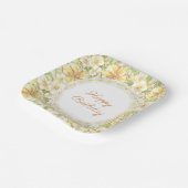 Hibiskus und Spitzen YELLOW Pappteller (Gewinkelt)