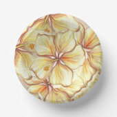 Hibiskus und Spitzen YELLOW Pappteller (Vorderseite)