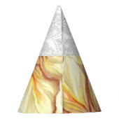 Hibiskus und Spitzen YELLOW Partyhütchen (Rückseite)