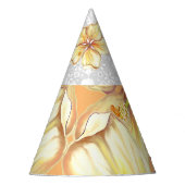 Hibiskus und Spitzen YELLOW Partyhütchen (Vorderseite)