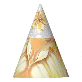 Hibiskus und Spitzen YELLOW Partyhütchen