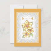 Hibiskus und Spitzen YELLOW RSVP Karte (Vorderseite)