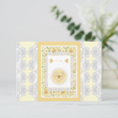 Hibiskus und Spitzen YELLOW RSVP Karte (Stehend Vorderseite)