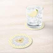 Hibiskus und Spitzen YELLOW Runder Pappuntersetzer (Vor Ort)