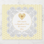 Hibiskus und Spitzen YELLOW Schaumweinetikett (Einzelnes Label)