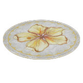 Hibiskus und Spitzen YELLOW Schneidebrett (Ecke)