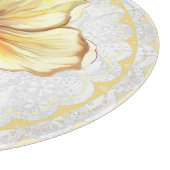 Hibiskus und Spitzen YELLOW Schneidebrett (Ecke)