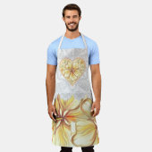 Hibiskus und Spitzen YELLOW Schürze (Getragen)