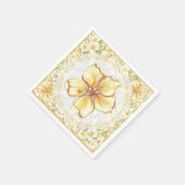 Hibiskus und Spitzen YELLOW Serviette (Ecke)