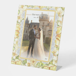 Hibiskus und Spitzen YELLOW Sockelschild