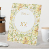 Hibiskus und Spitzen YELLOW Sockelschild (In Situ)