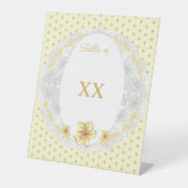 Hibiskus und Spitzen YELLOW Sockelschild (Vorderseite)