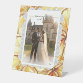 Hibiskus und Spitzen YELLOW Sockelschild