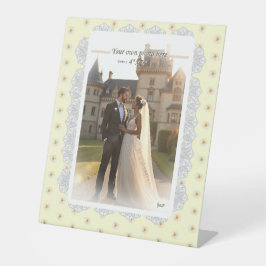 Hibiskus und Spitzen YELLOW Sockelschild