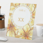 Hibiskus und Spitzen YELLOW Sockelschild (In Situ)