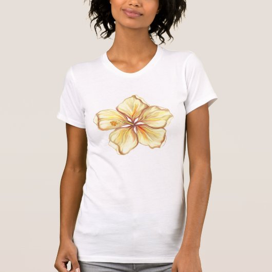 Hibiskus und Spitzen YELLOW T-Shirt (Vorderseite)