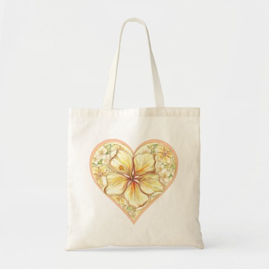 Hibiskus und Spitzen YELLOW Tragetasche (Vorne)