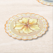 Hibiskus und Spitzen YELLOW Untersetzer (angewinkelt)