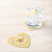 Hibiskus und Spitzen YELLOW Untersetzer (Vor Ort)