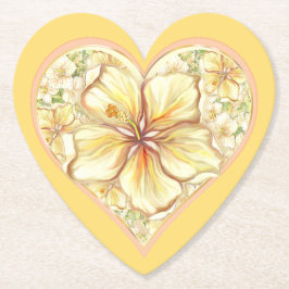 Hibiskus und Spitzen YELLOW Untersetzer