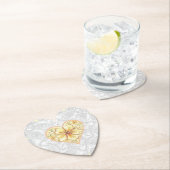 Hibiskus und Spitzen YELLOW Untersetzer (Vor Ort)