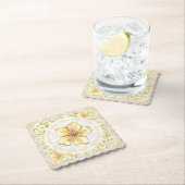 Hibiskus und Spitzen YELLOW Untersetzer (Vor Ort)