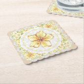 Hibiskus und Spitzen YELLOW Untersetzer (angewinkelt)