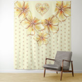 Hibiskus und Spitzen YELLOW Wandteppich (Beispiel)