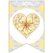 Hibiskus und Spitzen YELLOW Wimpelkette (Erste Fahne)