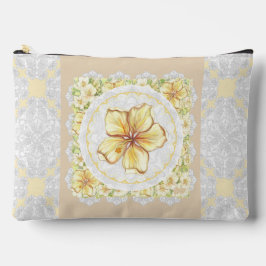 Hibiskus und Spitzen YELLOW Zubehörtasche